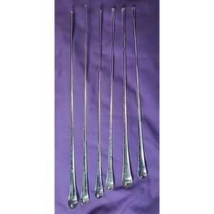 Set of 6 Vintage Clear Iridescent Glass Teardrop Icicles 12.25" - 14.5"